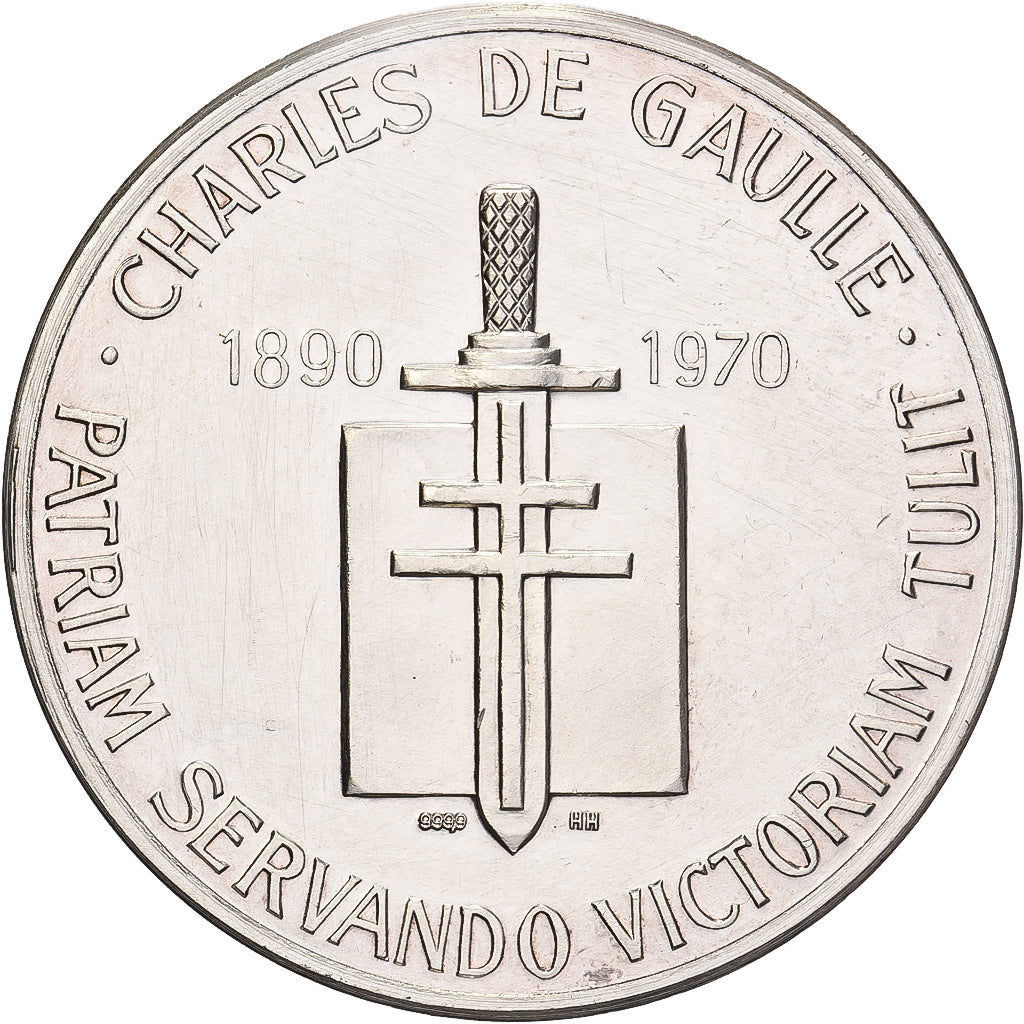 France, Medal, Charles De Gaulle, 1970, Silver, MS(63)