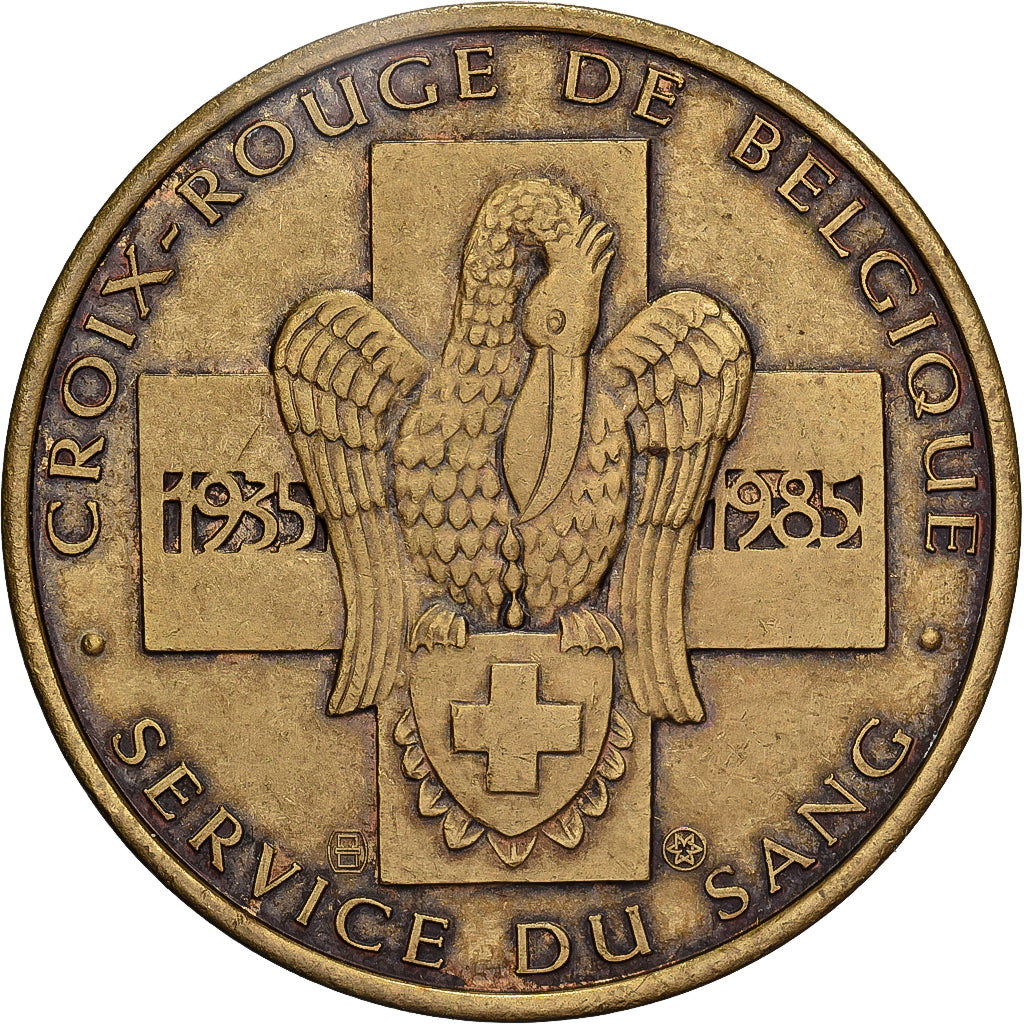 Bélgica, medalha, Croix Rouge, Service du Sang, 1985, Bronze, AU(55-58)