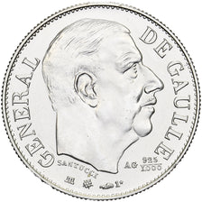 France, Medal, Charles de Gaulle, 1980, Silver, MS(65-70)