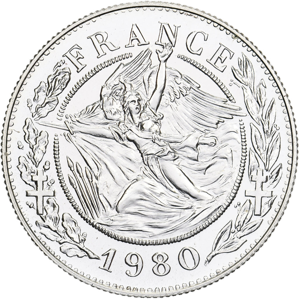 France, Medal, Charles de Gaulle, 1980, Silver, MS(65-70)