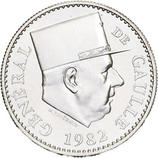 France, Medal, Général De Gaulle, 1982, Silver, Thiébaud, MS(65-70)