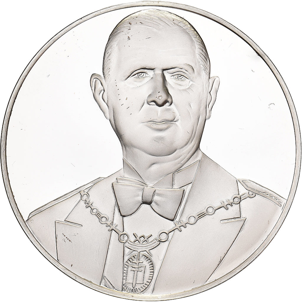France, Medal, Charles De Gaulle, 1970, Silver, MS(64)