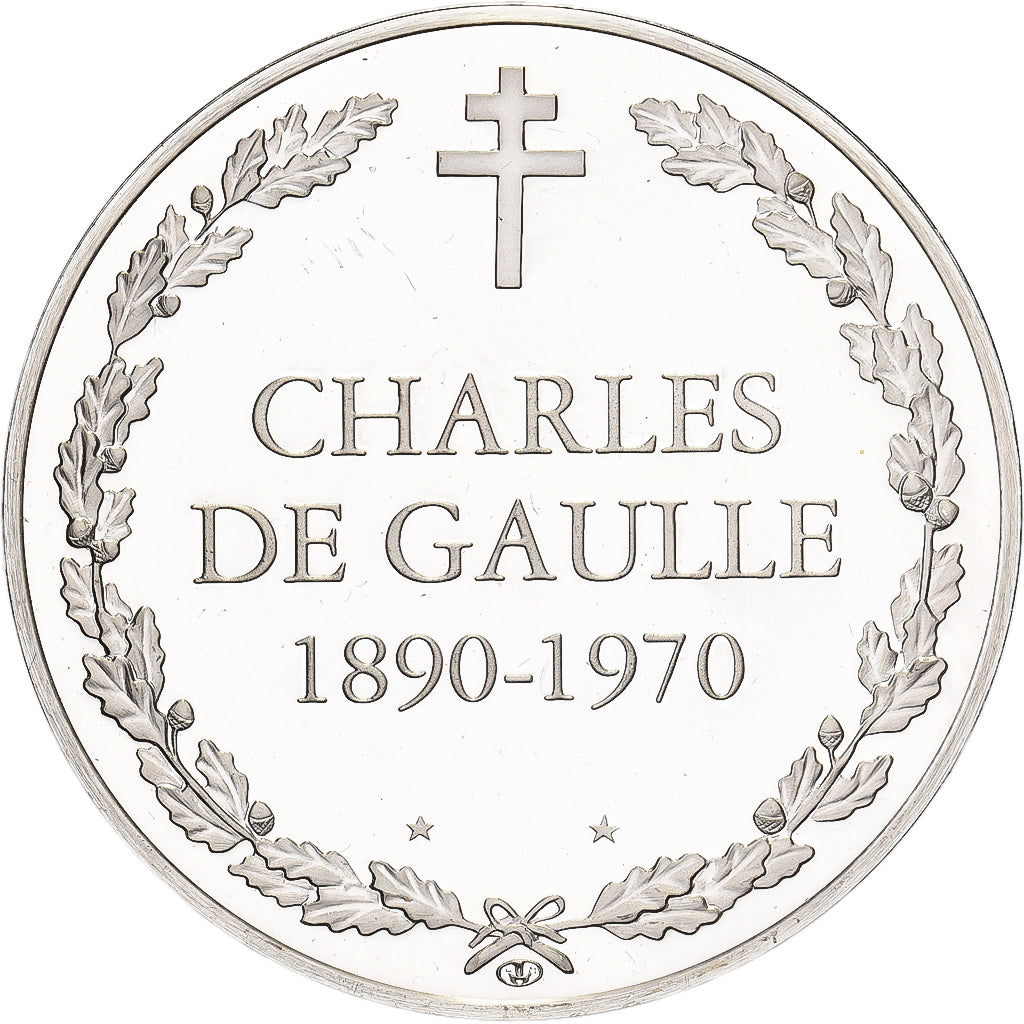 France, Medal, Charles De Gaulle, 1970, Silver, MS(64)