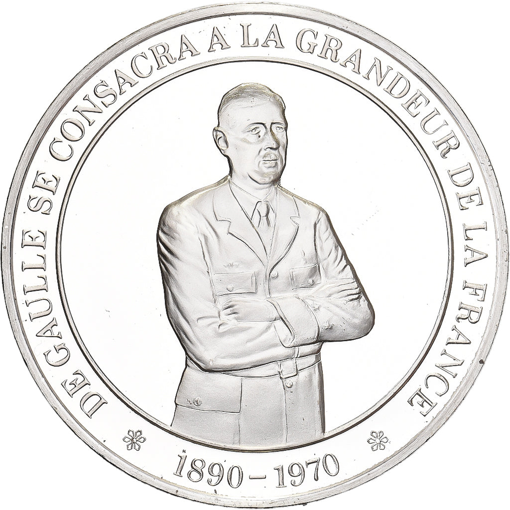 France, Medal, Charles De Gaulle, 1970, Silver, MS(64)