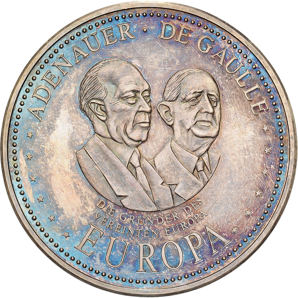 Alemanha, medalha, De Gaulle et Adenauer, Prata, AU(55-58)