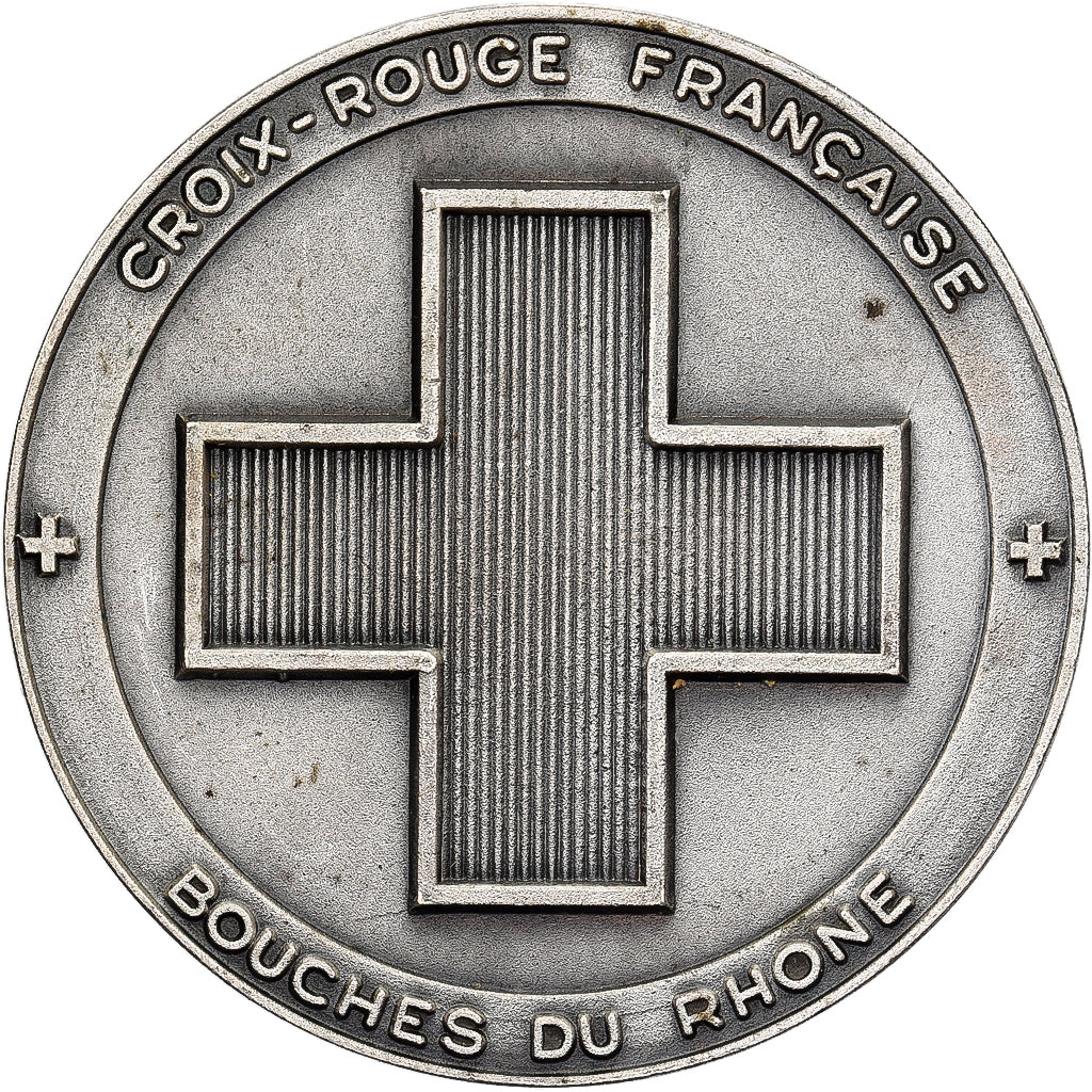 France, Medal, Croix Rouge des Bouches-du-Rhône, Centenaire, 1970, Silvered