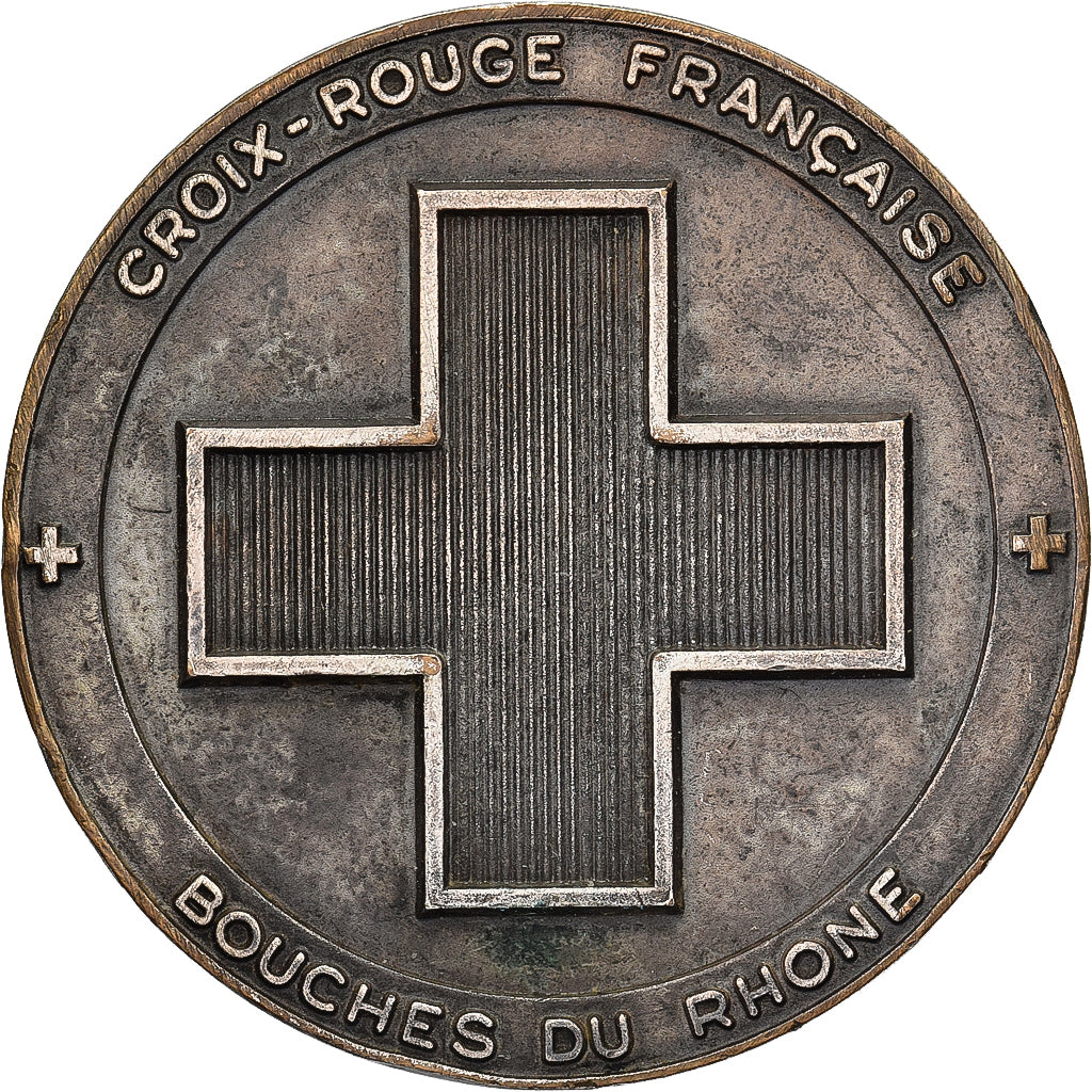 France, Medal, Croix Rouge des Bouches-du-Rhône, Centenaire, 1970, Silvered