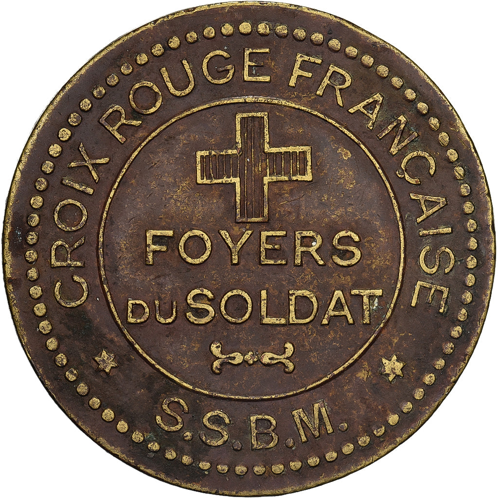 France, Token, Croix rouge Française, Foyers du Soldat, Brass, EF(40-45)