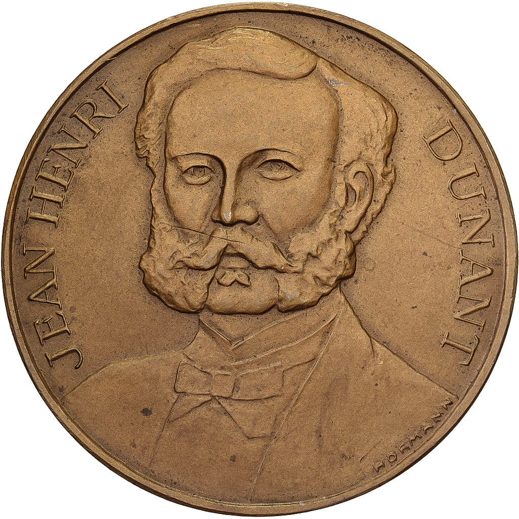 Áustria, medalha, Jean-Henri Dunant, 1950, Bronze, Hofmann, AU(55-58)