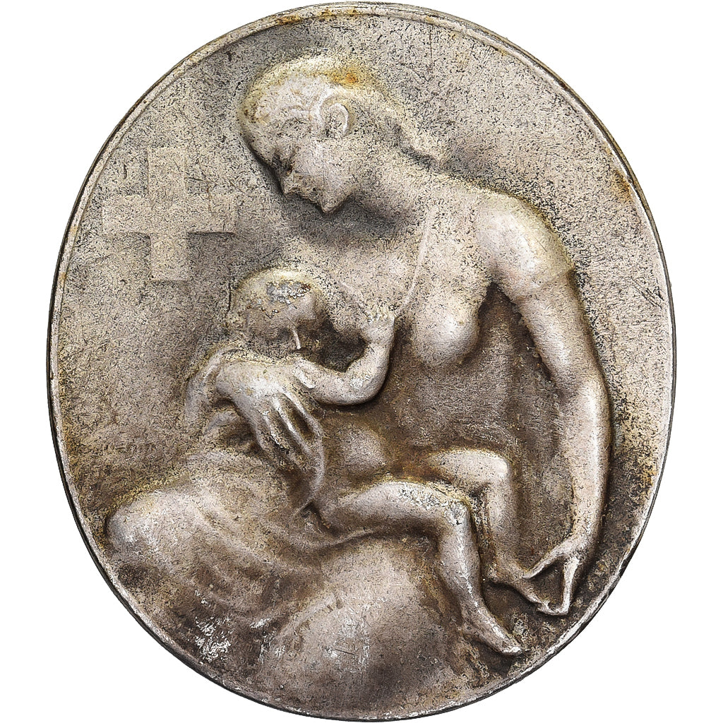 Frankreich, Broche, Croix Rouge, 1945, Silvered bronze, Guerchet, SS
