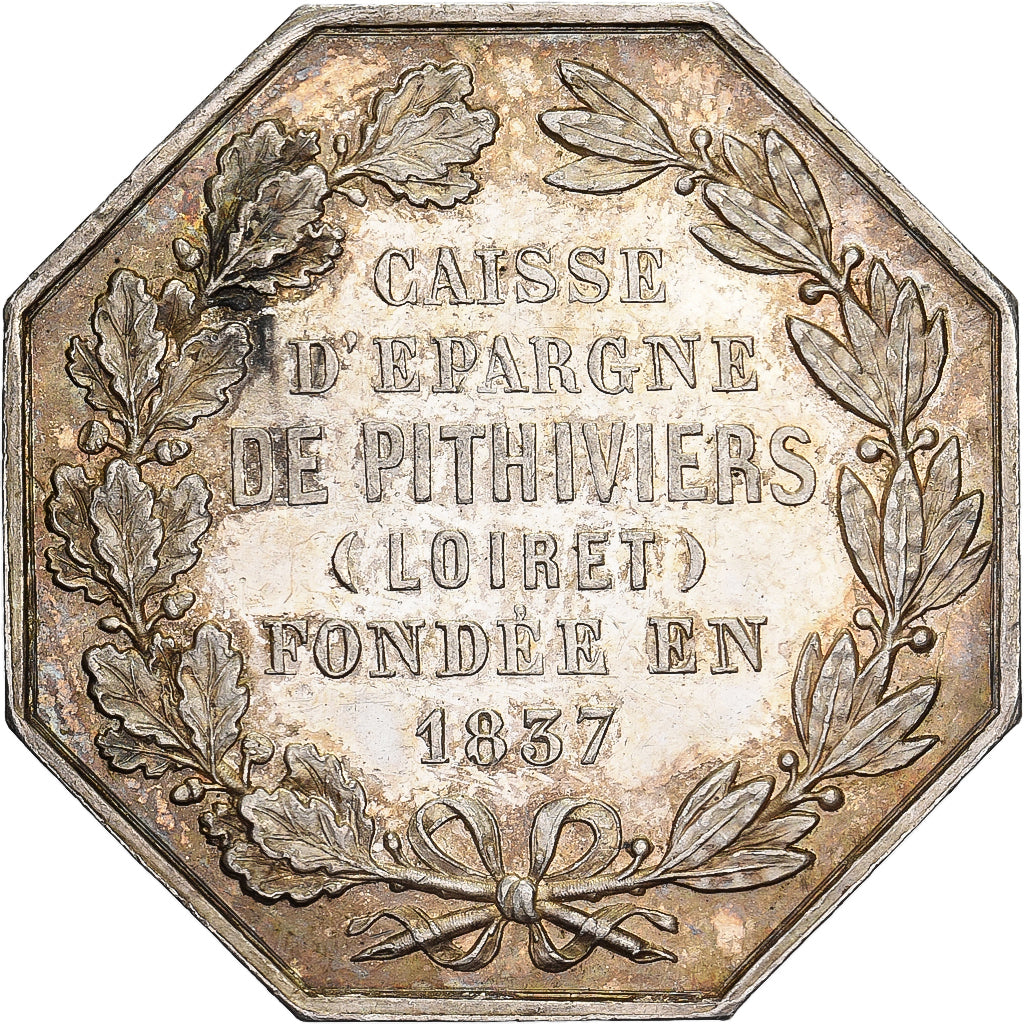 France, Token, Caisse d'Epargne de Pithiviers, Silver, AU(55-58), Jacqmin:66