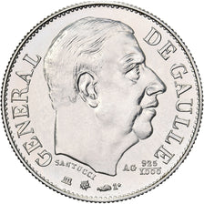 France, Medal, Charles de Gaulle, 1980, Silver, MS(65-70)