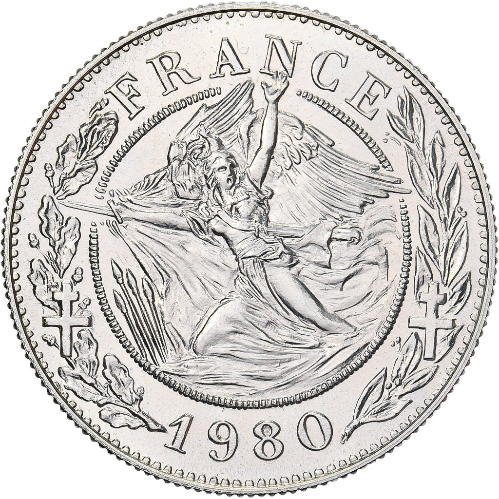 France, Medal, Charles de Gaulle, 1980, Silver, MS(65-70)