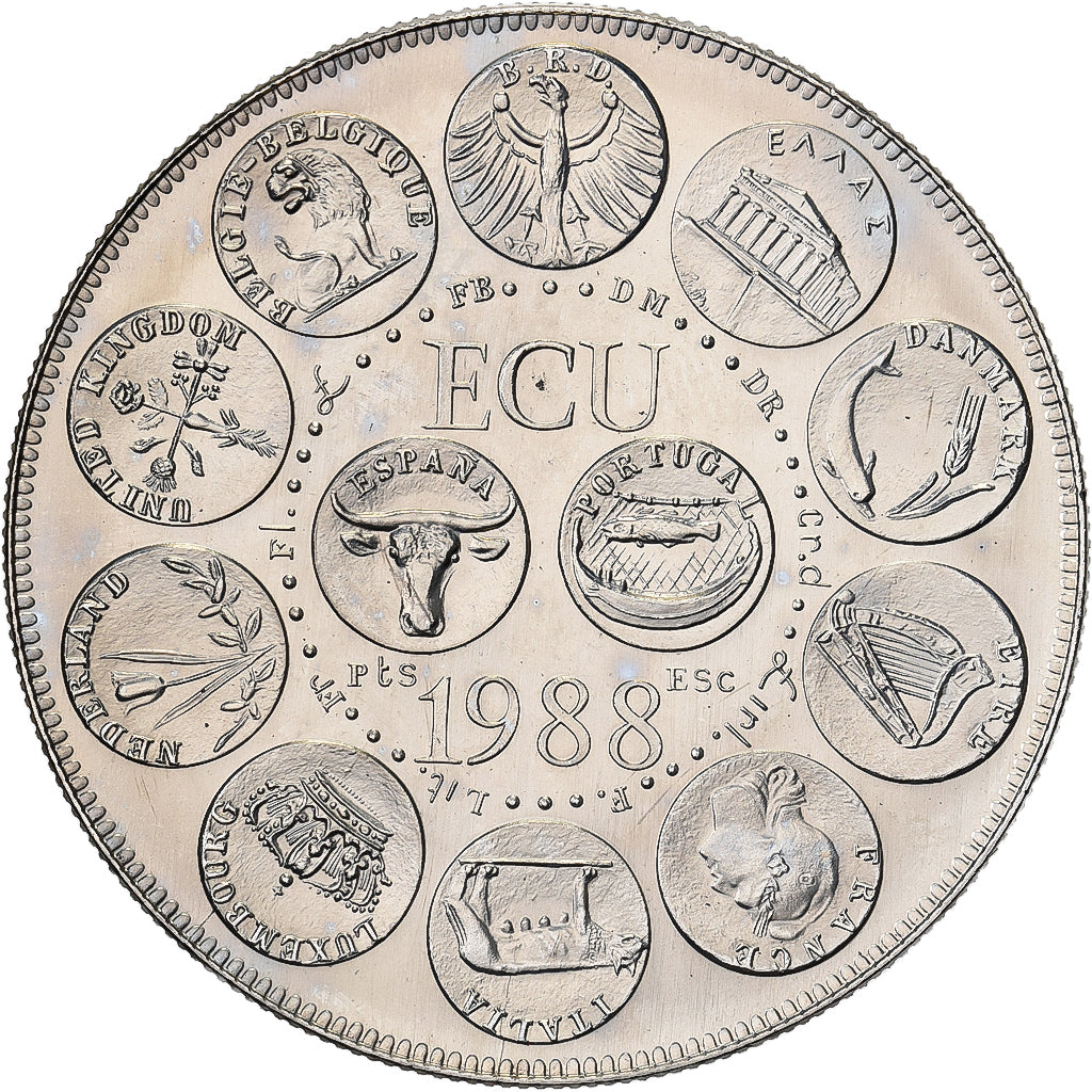 Frankreich, Medaille, Ecu Europa, Marianne, 1988, Kupfer-Nickel, Rodier, STGL