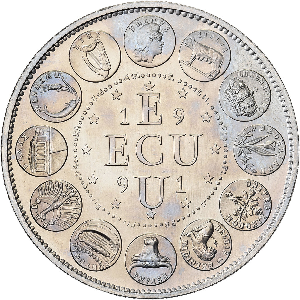 France, Medal, Ecu Europa, Marianne, 1991, Copper-nickel, Rodier, MS(65-70)