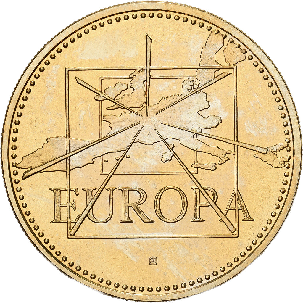 France, Medal, Ecu Europa, 1995, Copper-Nickel Gilt, Rodier, MS(65-70)