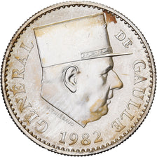 France, Medal, Général De Gaulle, 1982, Silver, MS(63)