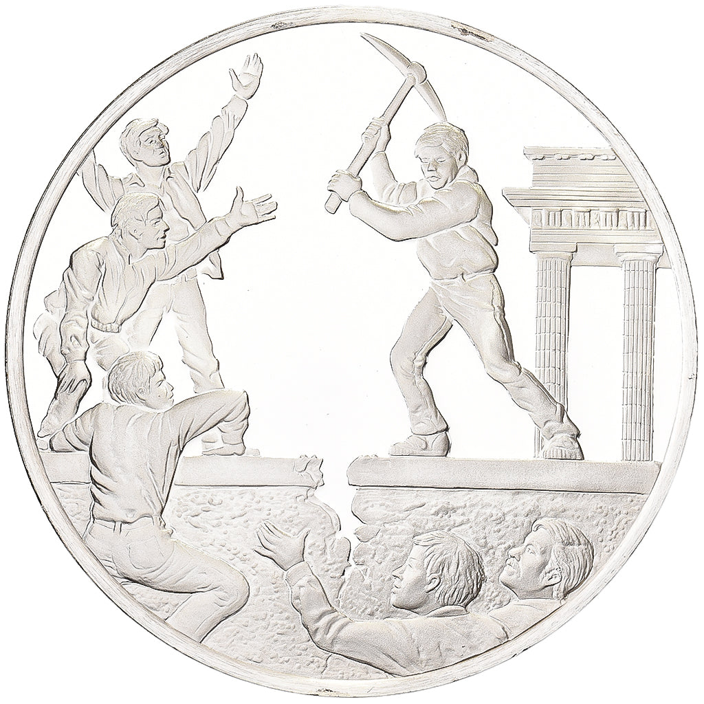 France, Medal, Chute du Mur de Berlin, 1989, Silver, MS(64)