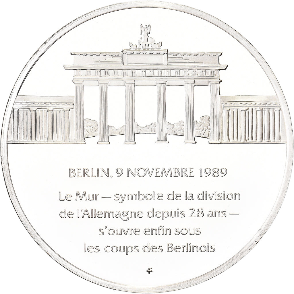France, Medal, Chute du Mur de Berlin, 1989, Silver, MS(64)