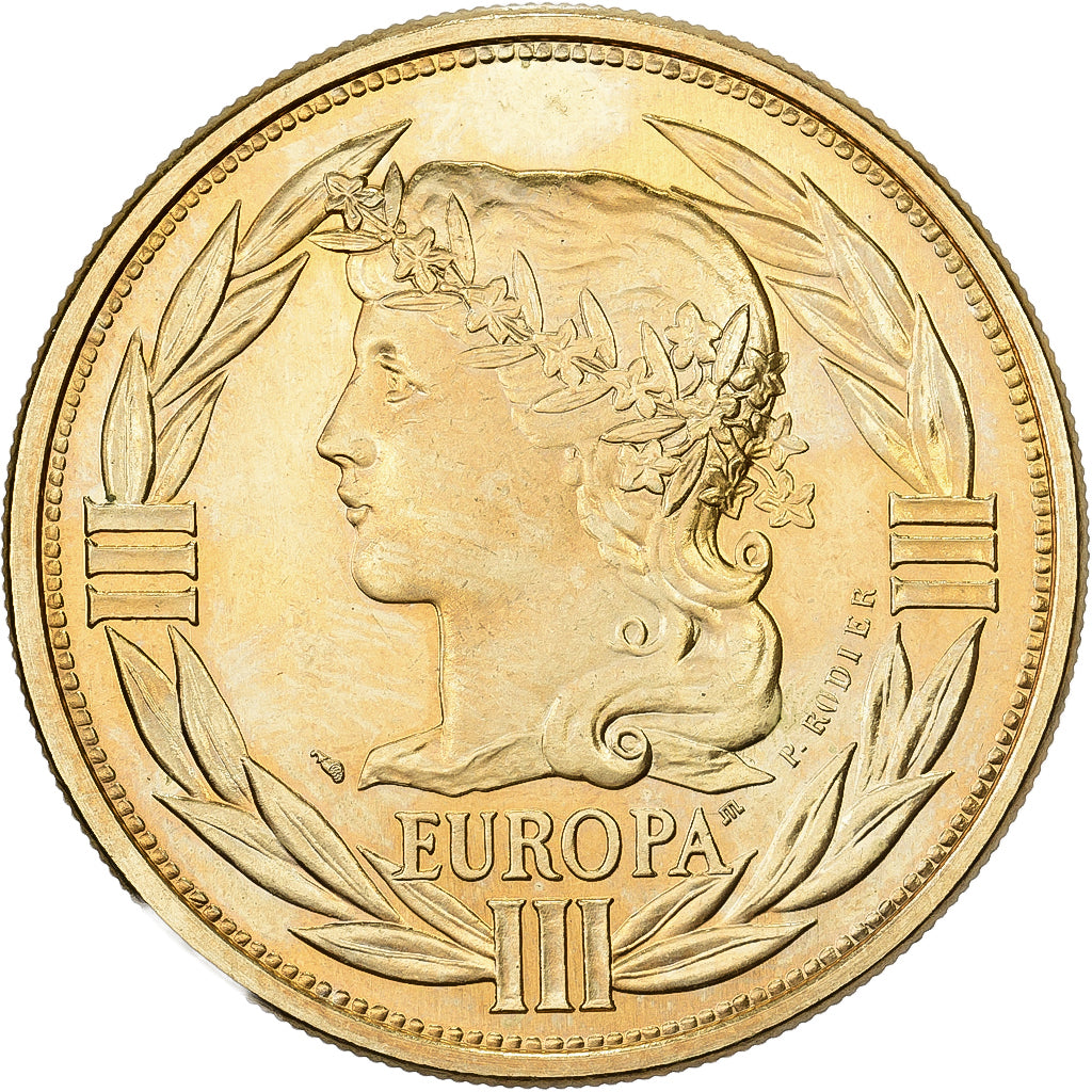 França, medalha, Ecu Europa, 1993, Bronze Florentin, Rodier, MS(63)