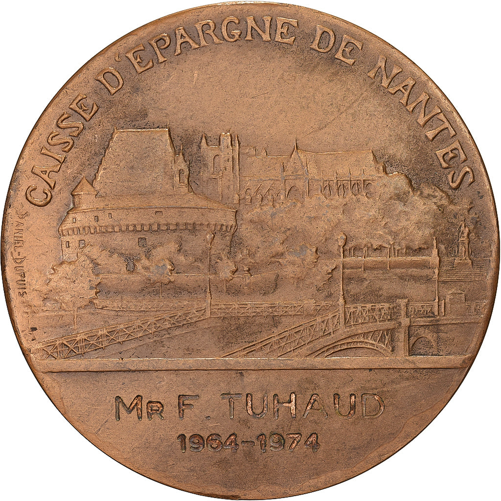 Francia, medaglia, Caisse d'Epargne de Nantes, 1974, Bronzo, Dupuis.D, BB+