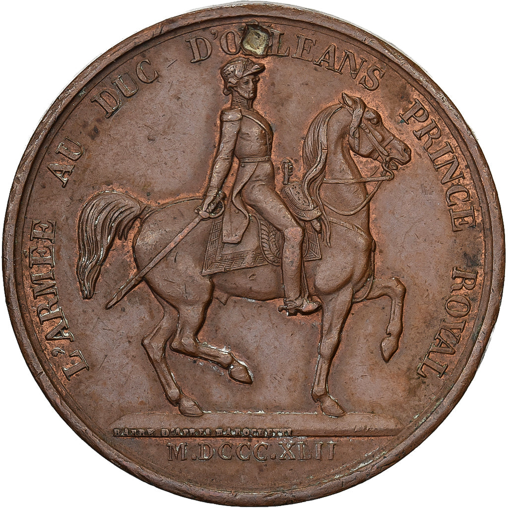 Francja, Token, L'Armée au Duc d'Orléans Prince Royal, 1842, Miedź, VF(30-35)