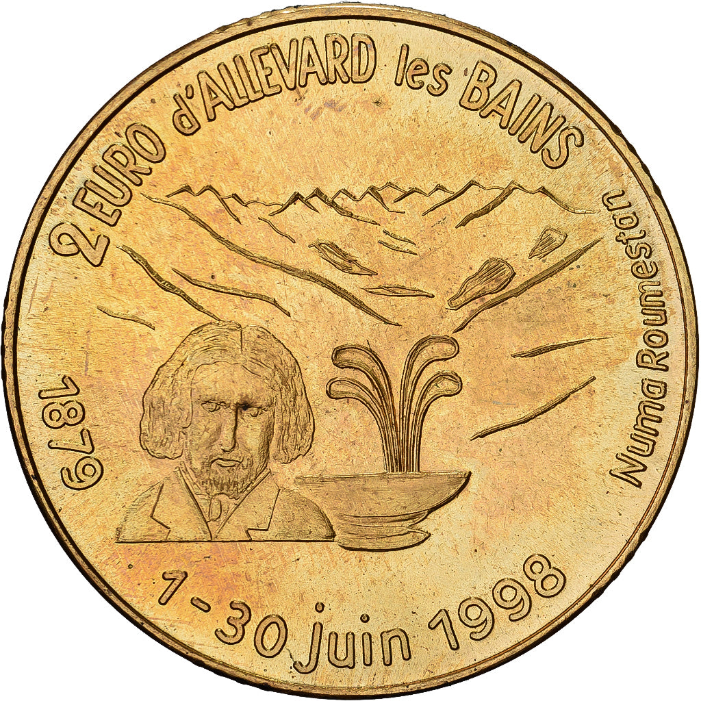 France, 2 Euro, Allevard les Bains - Alphonse Daudet, 1998, MS(63)