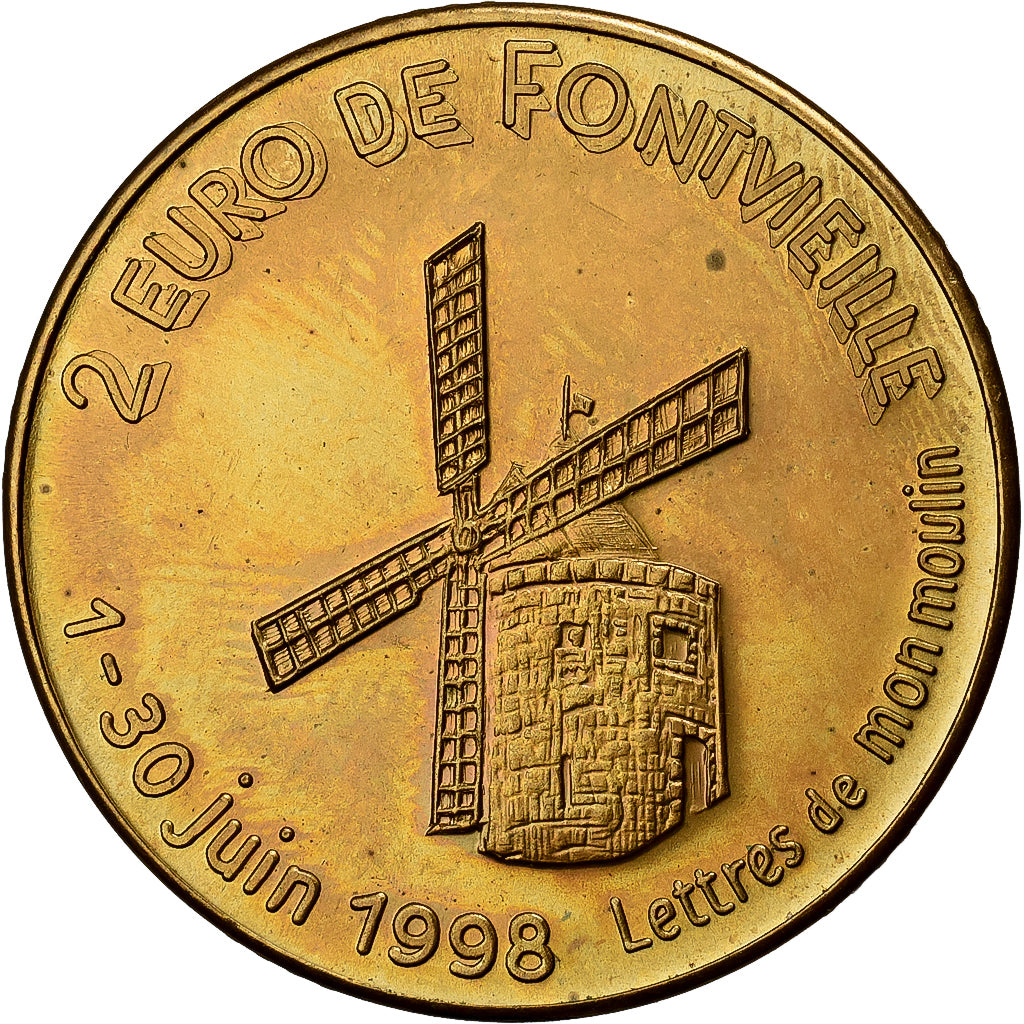 França, 2 Euro, Fontvieille - Alphonse Daudet, 1998, N/D, MS(63)