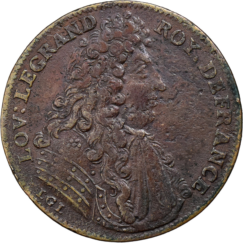 Frankreich, betaalpenning, Louis XIV, Paix de Ratisbonne, Kupfer, S