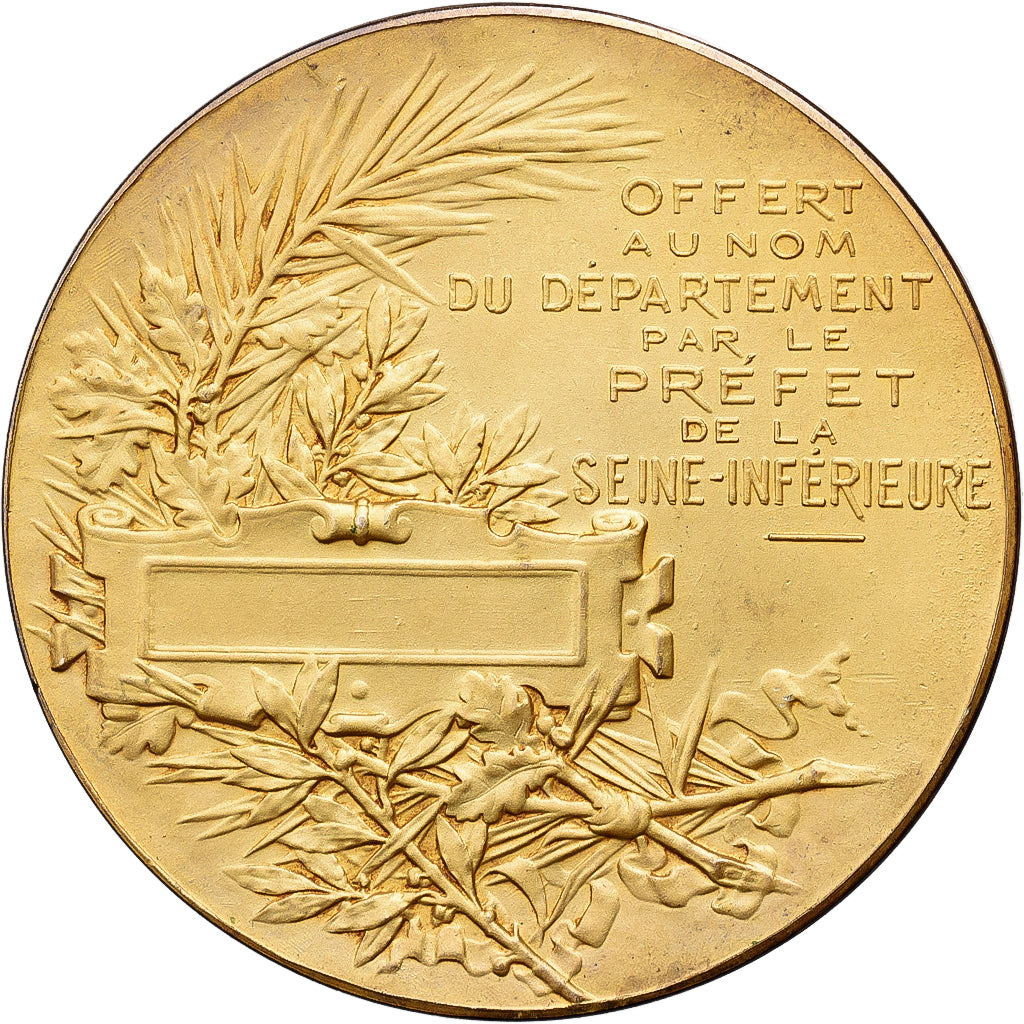 Francja, medal, Préfet de la Seine-Inférieure, Vermeil, O.Roty, AU(50-53)