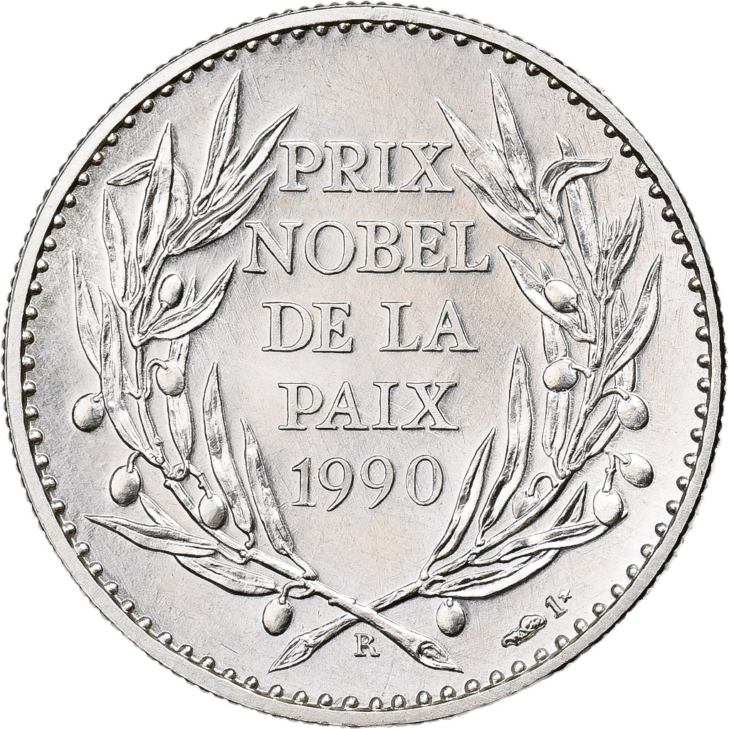 France, Medal, Mikhaïl Gorbatchev, Prix Nobel de la Paix, 1990, Silver, MS(63)