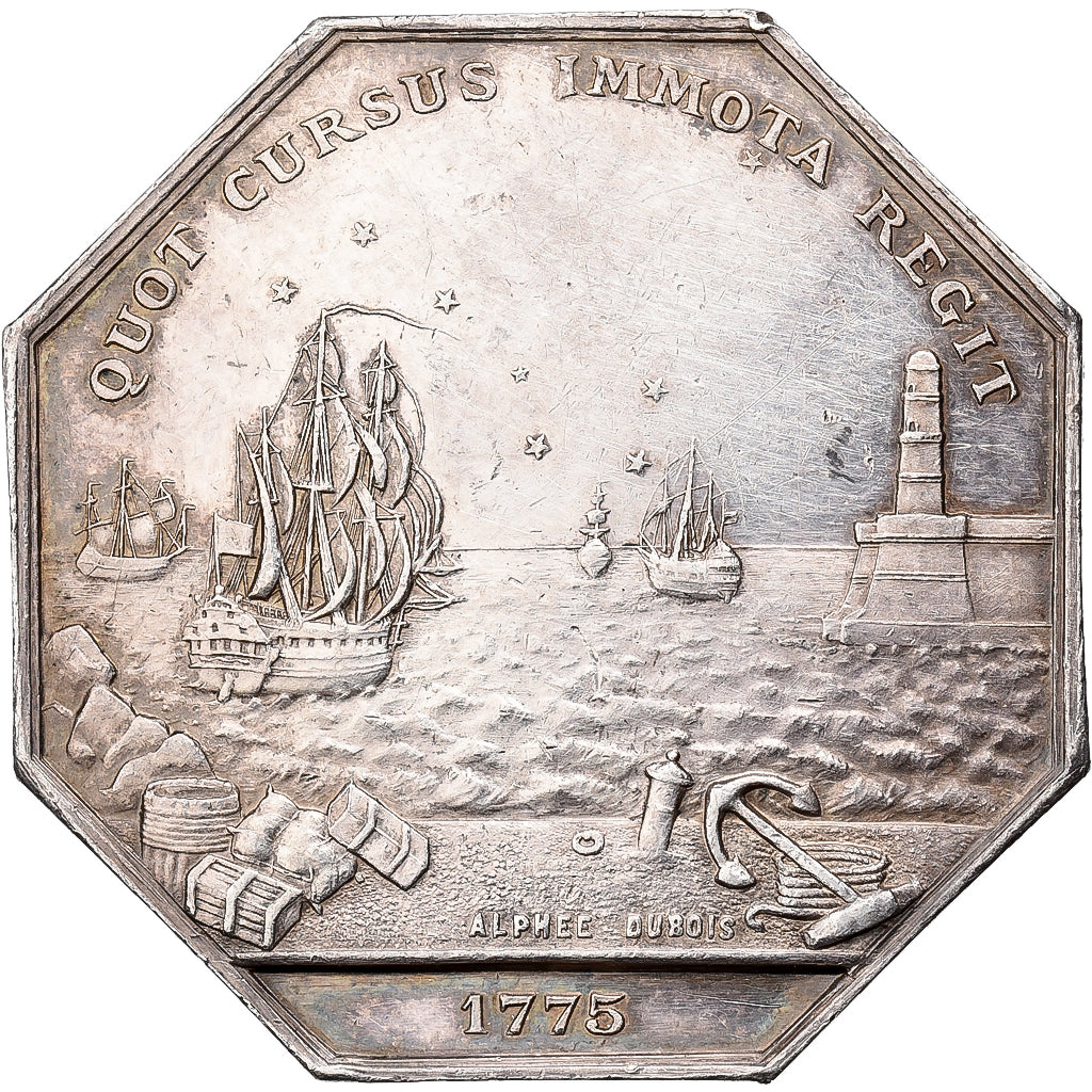 France, Token, Chambre de Commerce de Marseille, 1775, Silver, Dubois.A
