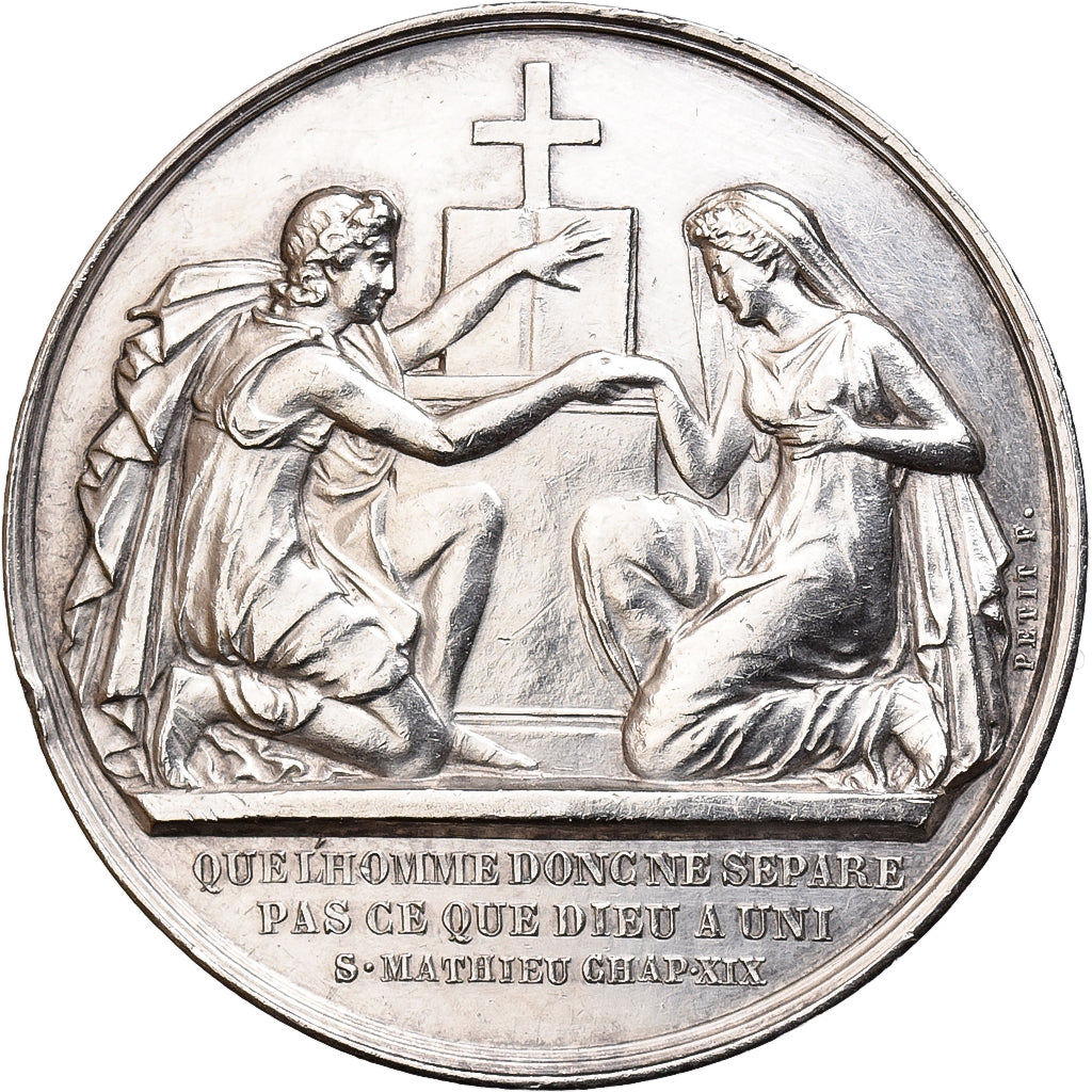 France, Médaille, Noces, Mariage, Religion, Argent, SUP, Petit