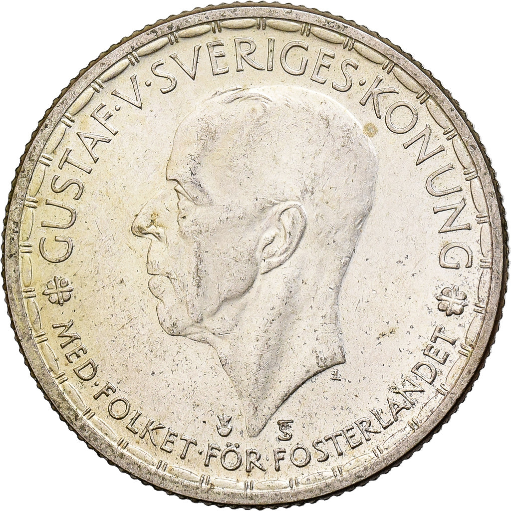 Suède, Gustaf V, 2 Kronor, 1950, Argent, TTB+, KM:815