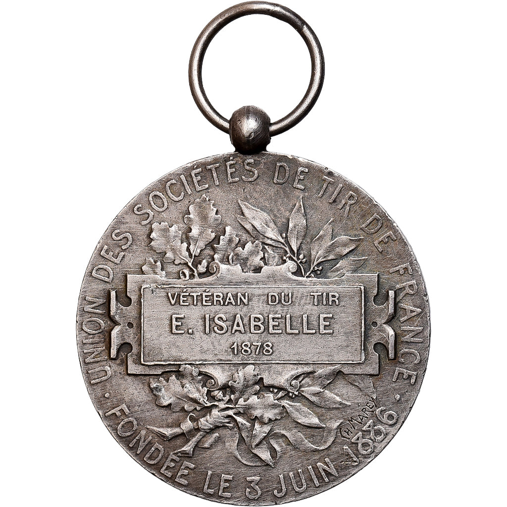 France, Medal, Union Nationale des Sociétés de Tir de France, 1878, Silver