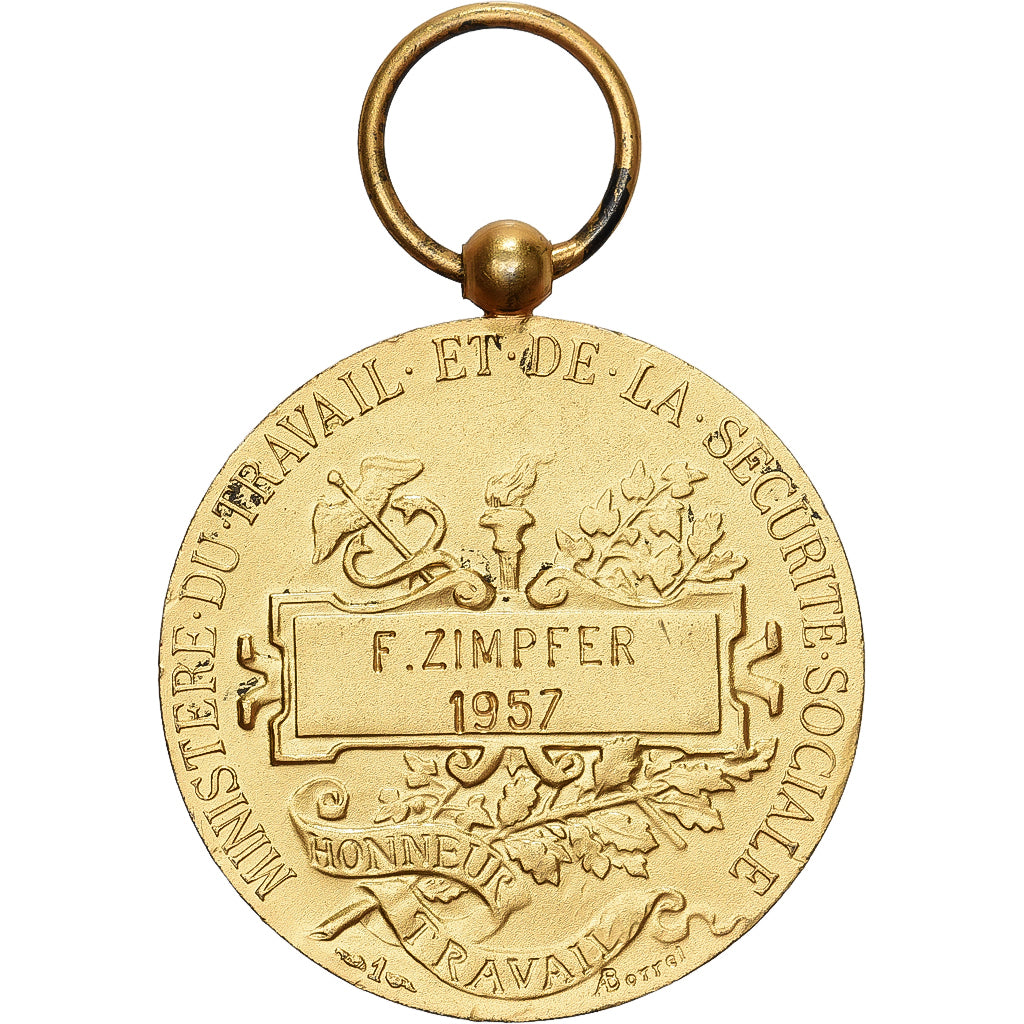 Francia, Ministère du Travail et de la Sécurité Sociale, medalla, 1957
