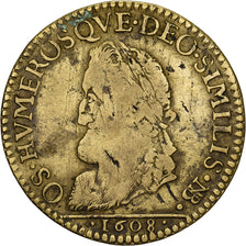 France, Jeton, Henri IV, 1608, Laiton, TB+, Feuardent:11921