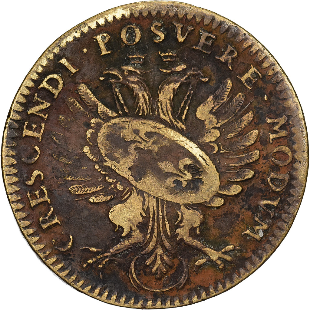 France, Token, Louis XIV Marie-Thérèse d'Autriche, Brass, VF(20-25)