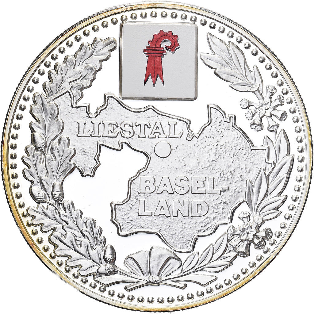 Switzerland, 1 Oz, Basel-Land, Cantons Suisses, Bern, Silver, MS(65-70)