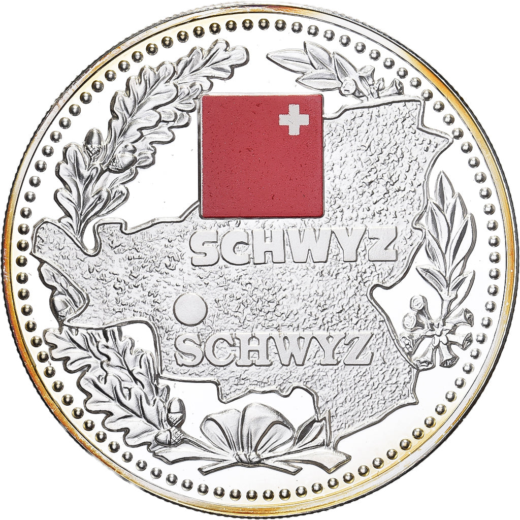 Switzerland, 1 Oz, Schwyz, Cantons Suisses, Bern, Silver, MS(65-70)