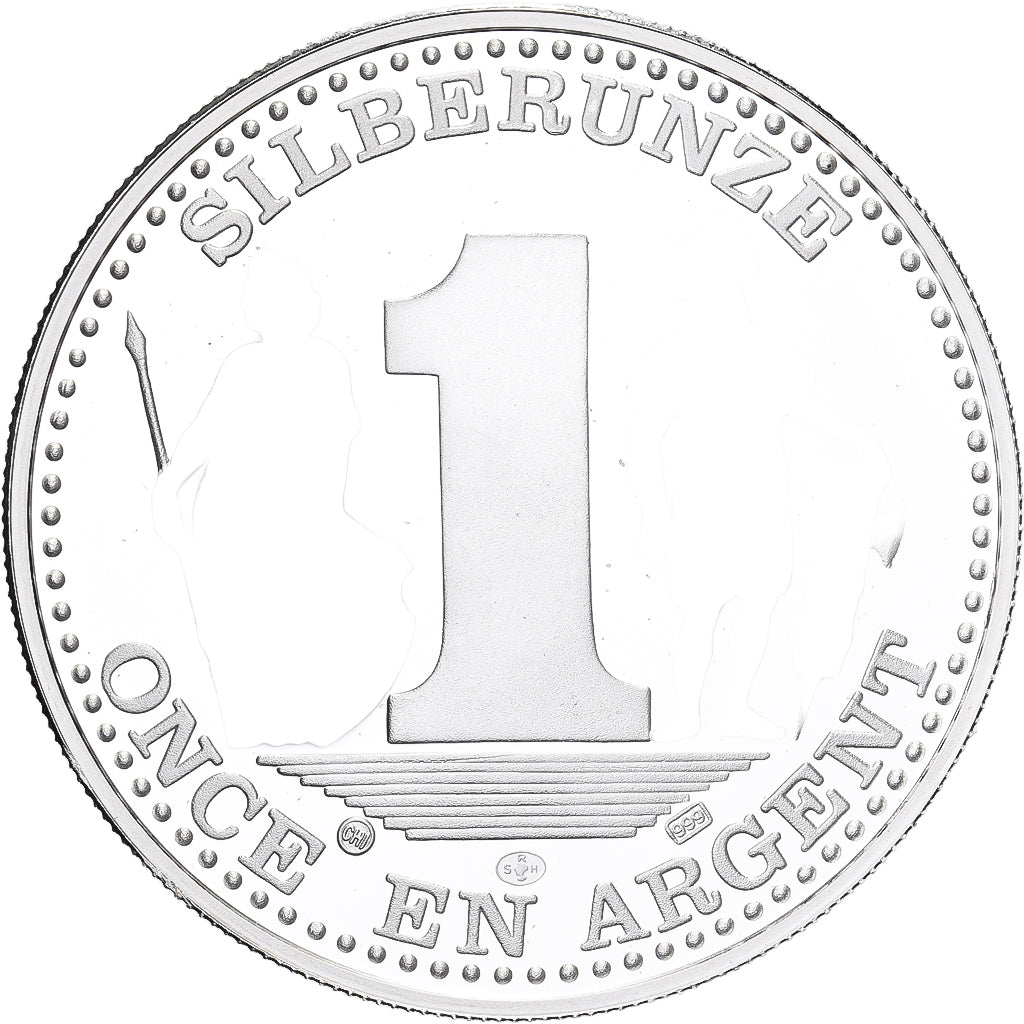 Switzerland, 1 Oz, Schwyz, Cantons Suisses, Bern, Silver, MS(65-70)