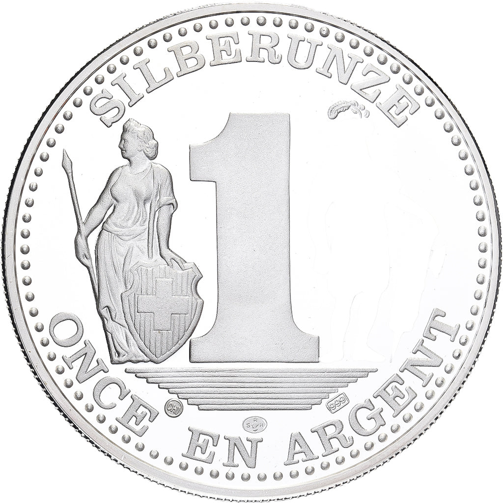 Switzerland, 1 Oz, Waadt, Cantons Suisses, Bern, Silver, MS(65-70)
