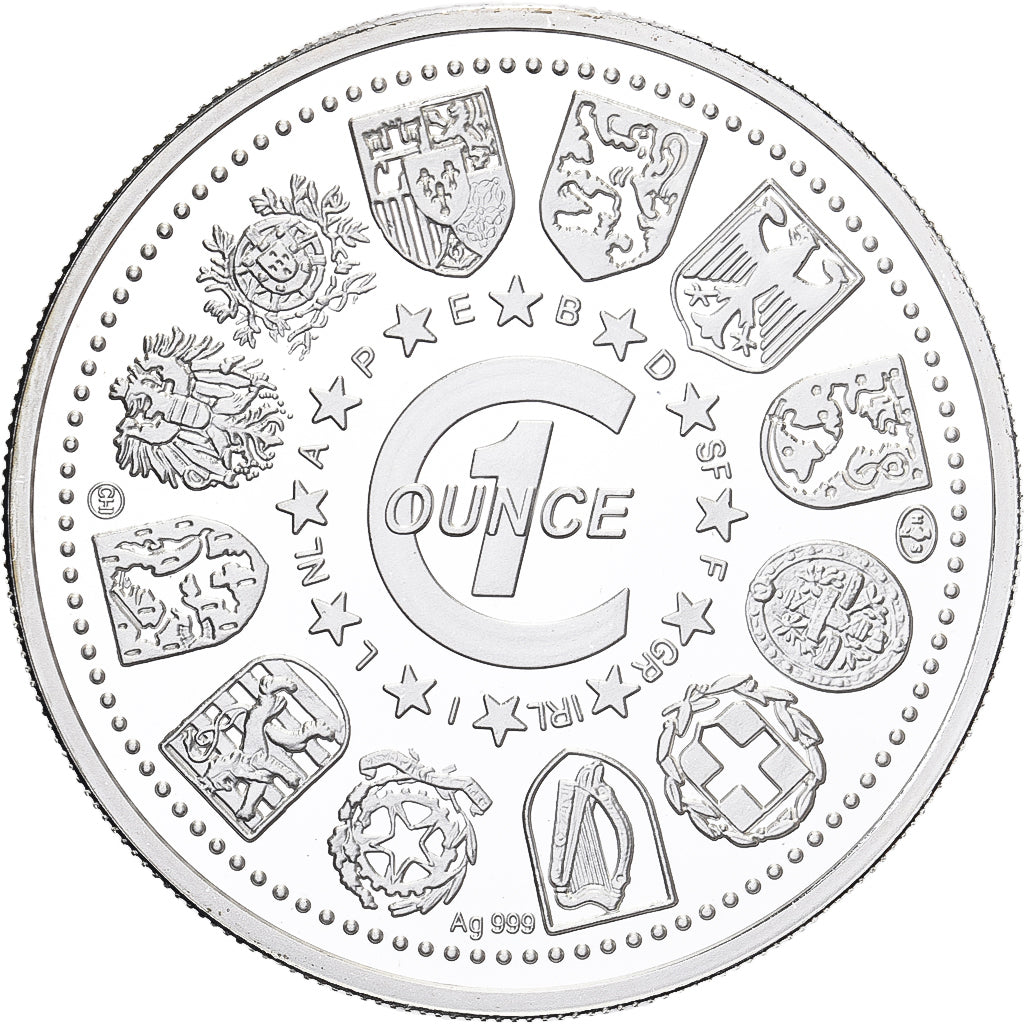 Portugal, 1 Oz, Bom dia Europa, Silver, MS(65-70)