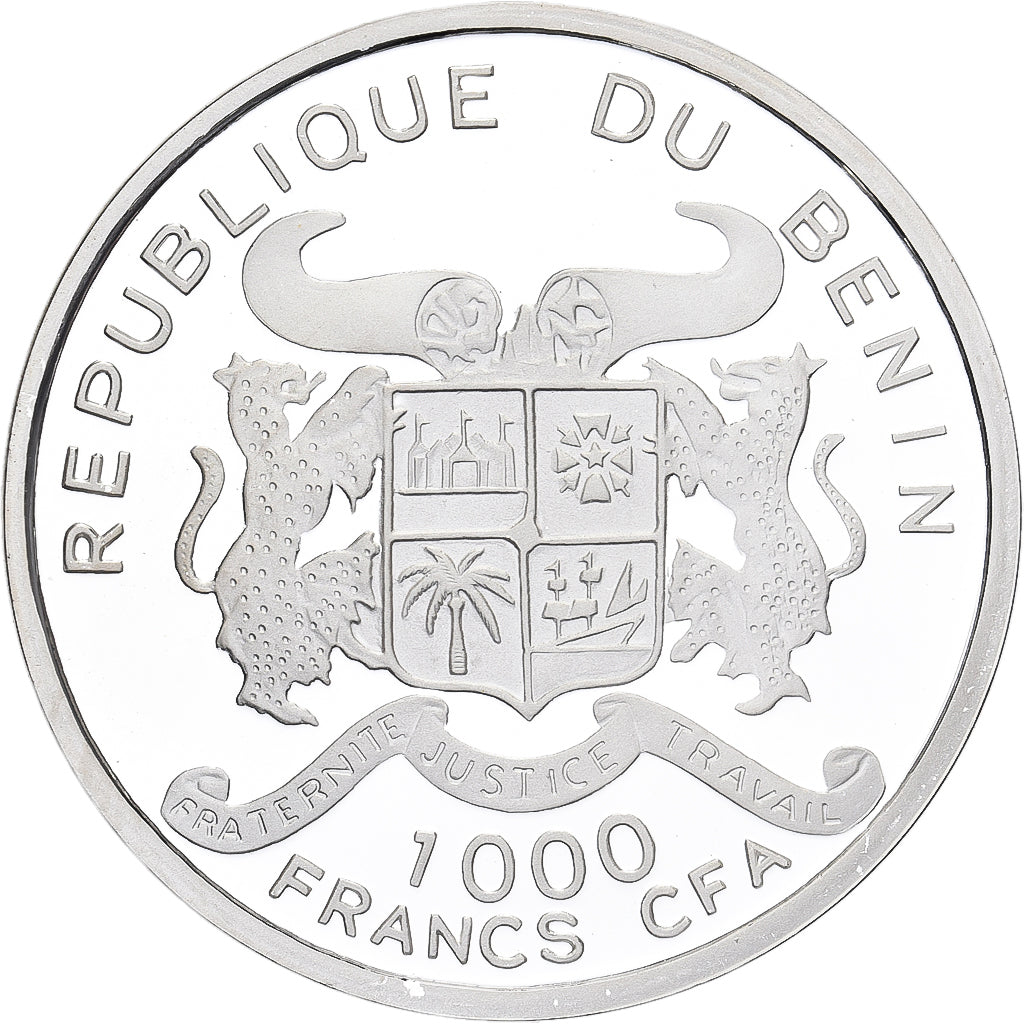 Benim, 1000 Francs, Baleines, 2004, Paris, Prata, MS(65-70)