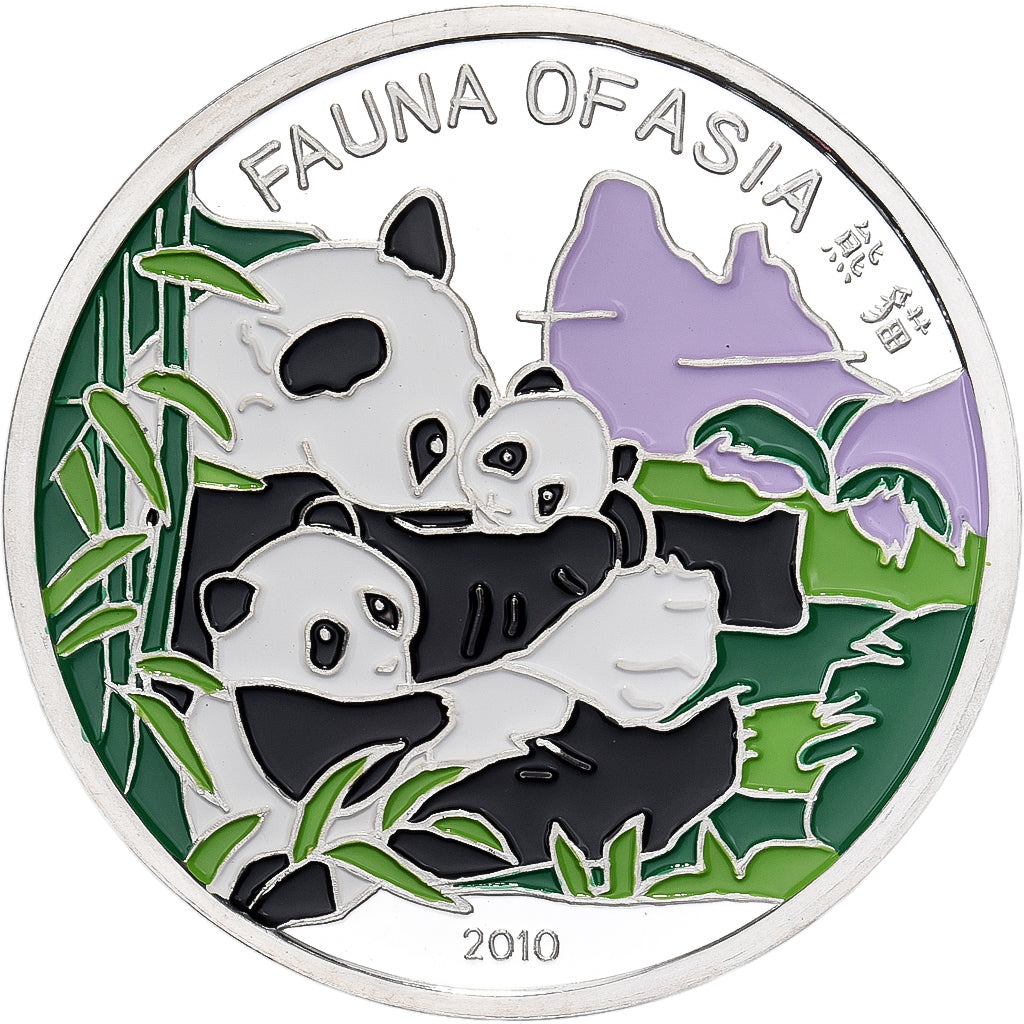 South Korea, 2 Won, Giant Pandas, 2010, Silver, MS(65-70)