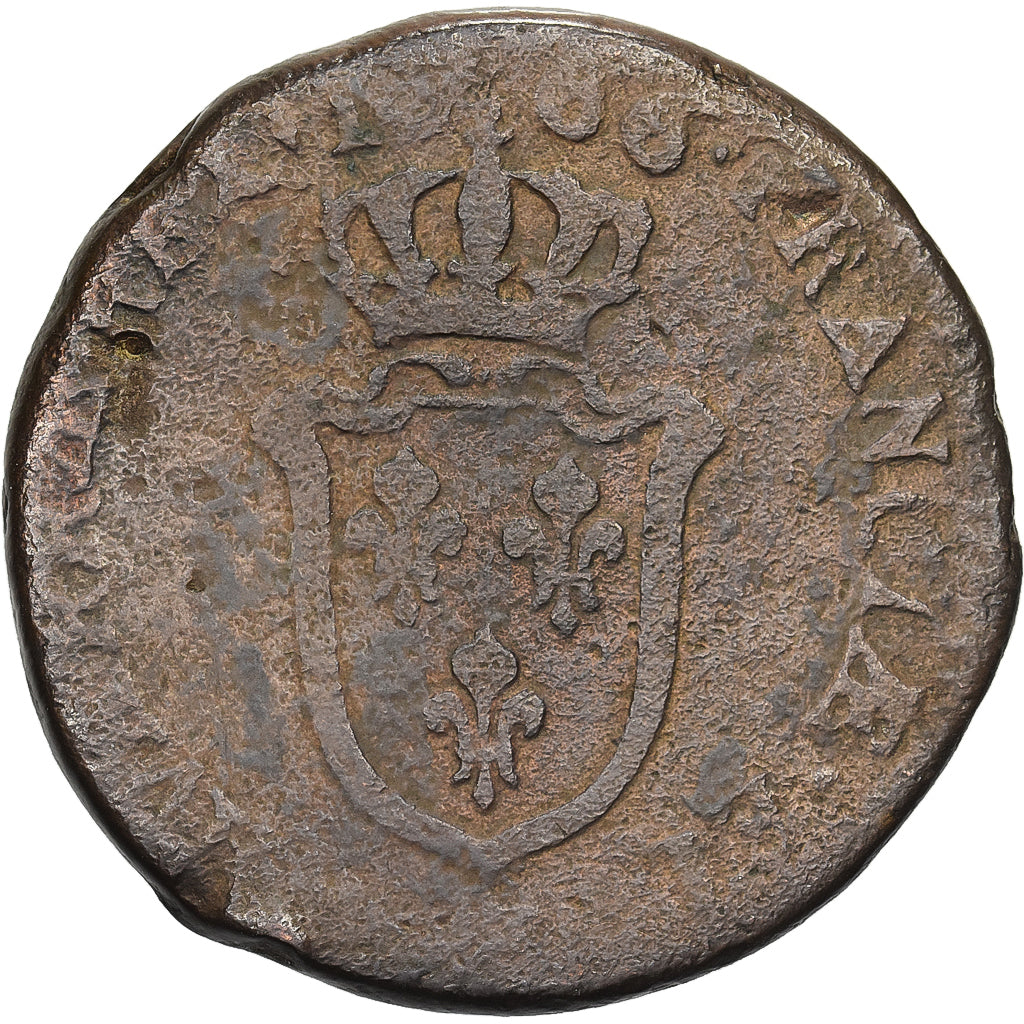 France, Louis XV, Sol d'Aix, 1766, Aix-en-Provence, Copper, F(12-15)
