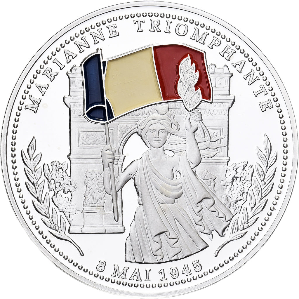 France, Medal, Seconde Guerre Mondiale, Marianne Triomphante, Silver, MS(63)