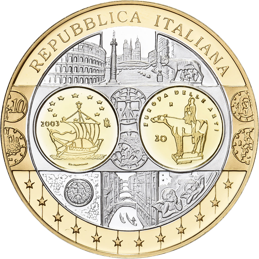 France, Medal, Europa, Repubblica Italiana, Silver, Proof, MS(64)