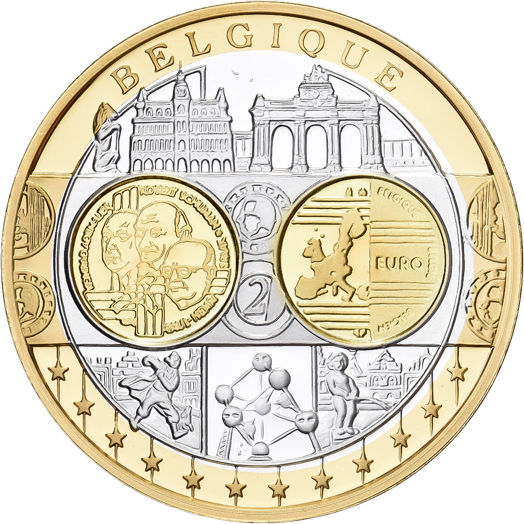 France, Medal, Europa, Belgique, Silver, Proof, MS(64)