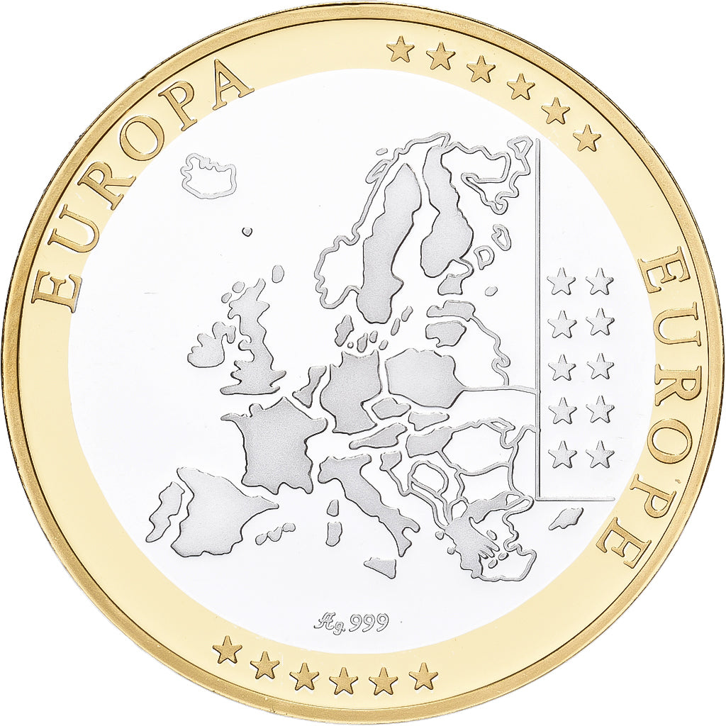 France, Medal, Europa, Belgique, Silver, Proof, MS(64)